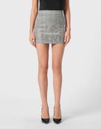 PHILIPP PLEIN Wool Mini Skirt Strass Flame Women