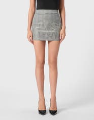 PHILIPP PLEIN Wool Mini Skirt Strass Flame Women