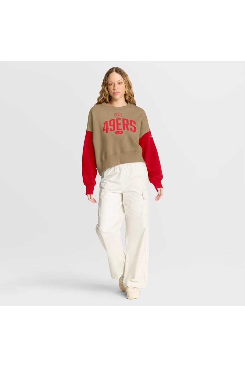 Women's Nike Tan San Francisco 49ers Oversized Rewind Pullover Sweatshirt, Alternate, color, Tan