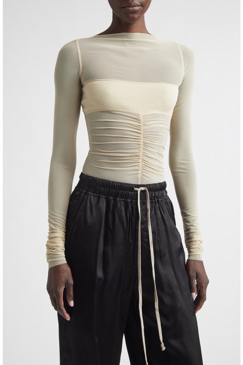 Temple Bandeau Tulle Top, Main, color, SAND