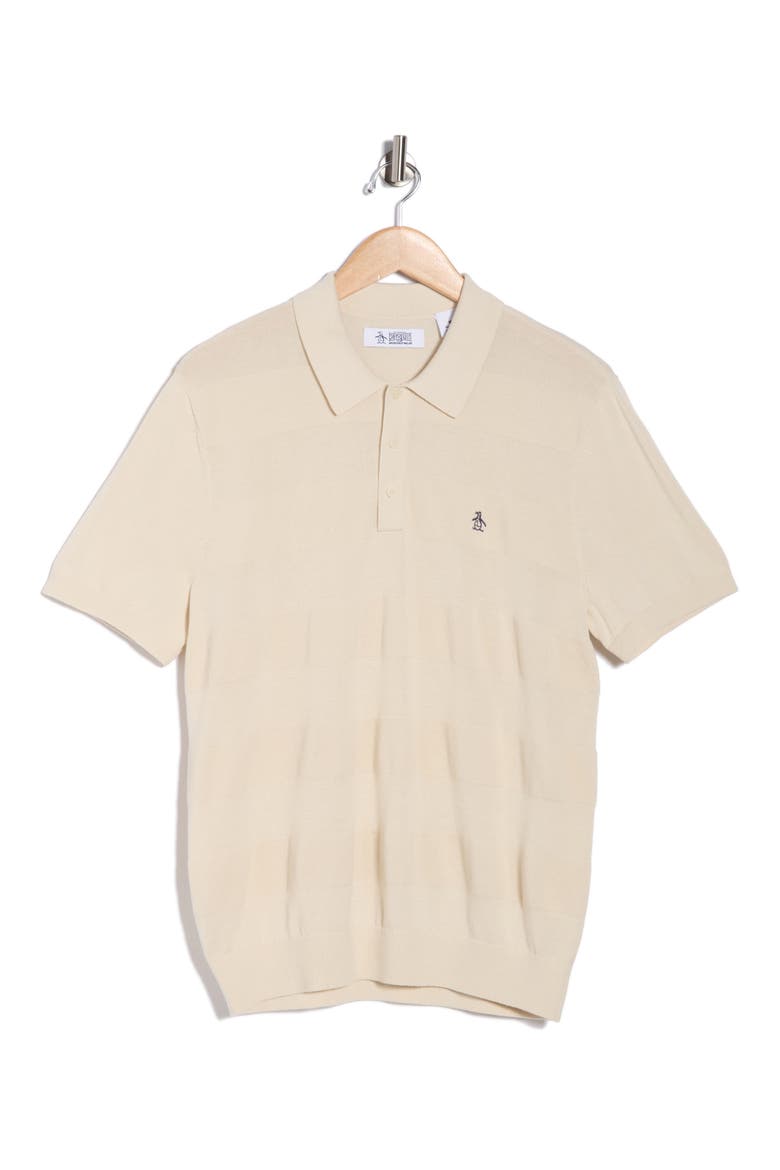 Honeycomb Textured Cotton Polo, Alternate, color, BIRCH