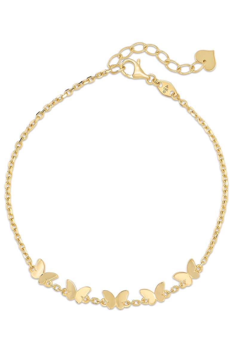 Butterfly Chain Bracelet in 14K Gold, Alternate, color, Yellow Gold