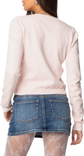 Contrast Bow Cardigan