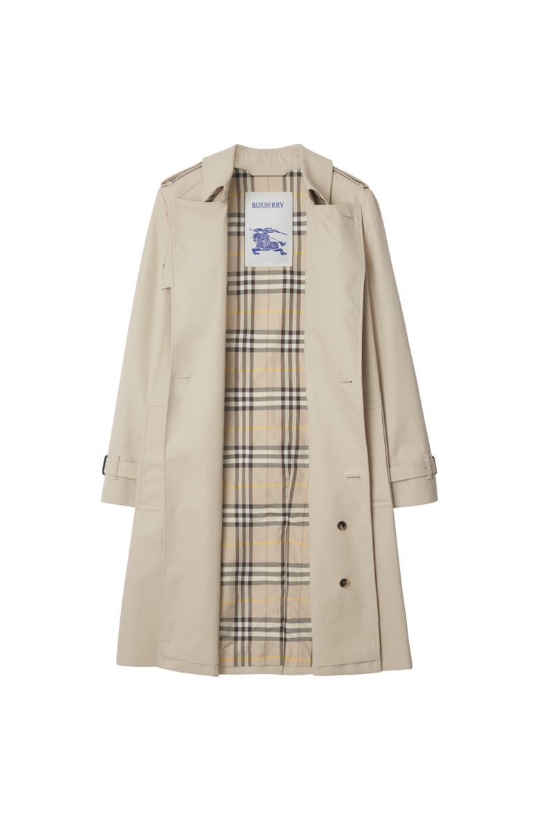 Burberry Mid-length Cotton Blend Trench Coat, Alternate, color, 