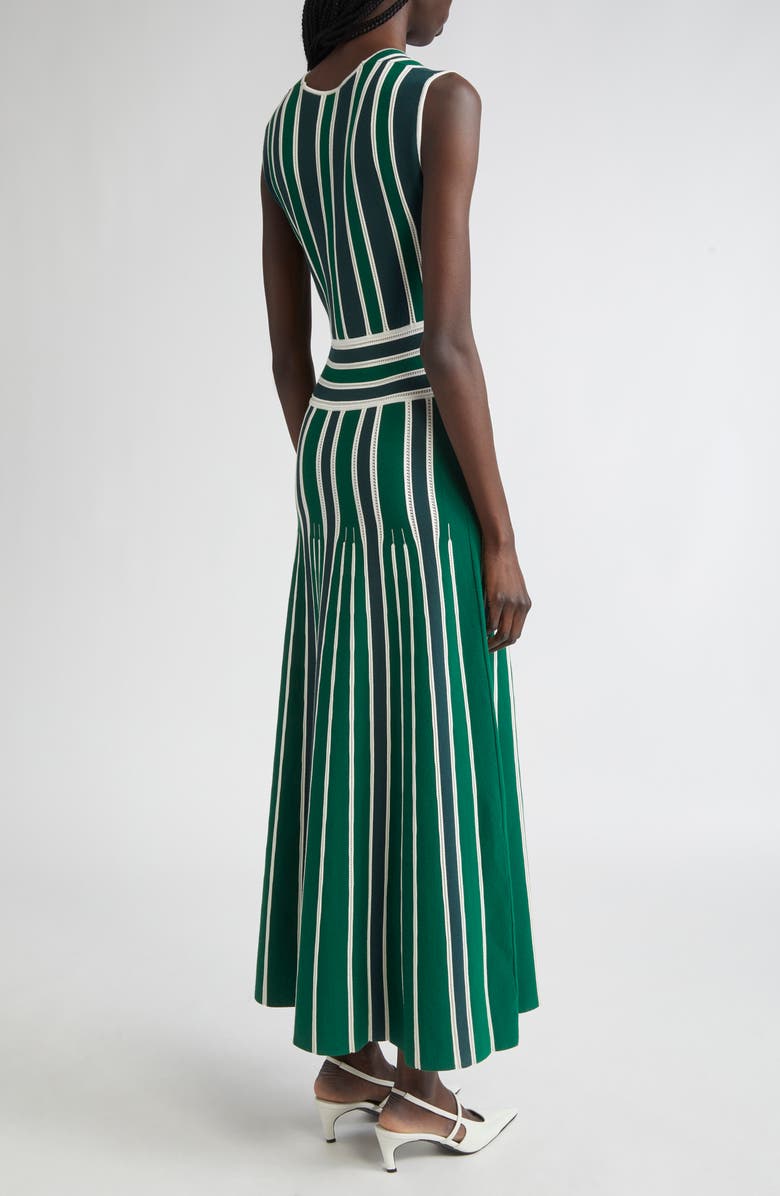 Max Mara Tallone Stripe Sleeveless Maxi Sweater Dress, Alternate, color, Green
