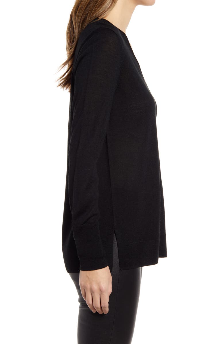 Halogen<sup>®</sup> V-Neck Merino Wool Blend Sweater, Alternate, color, 