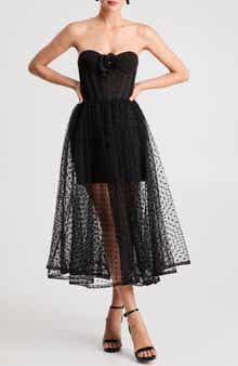 HELSI Valen Flocked Strapless Party Dress