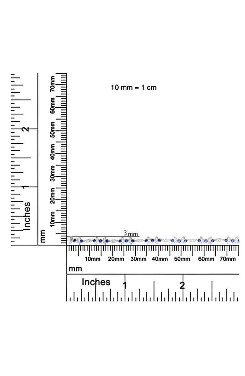 Haus of Brilliance 18K Gold 1 3/4 Cttw Diamond & Sapphire Floral Link Bracelet, Alternate, color, White