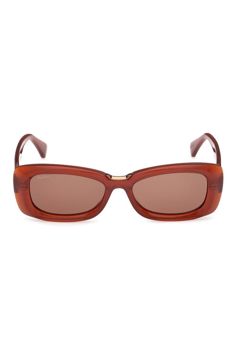 53mm Rectangular Sunglasses, Main, color, SHINY ORANGE / BROWN