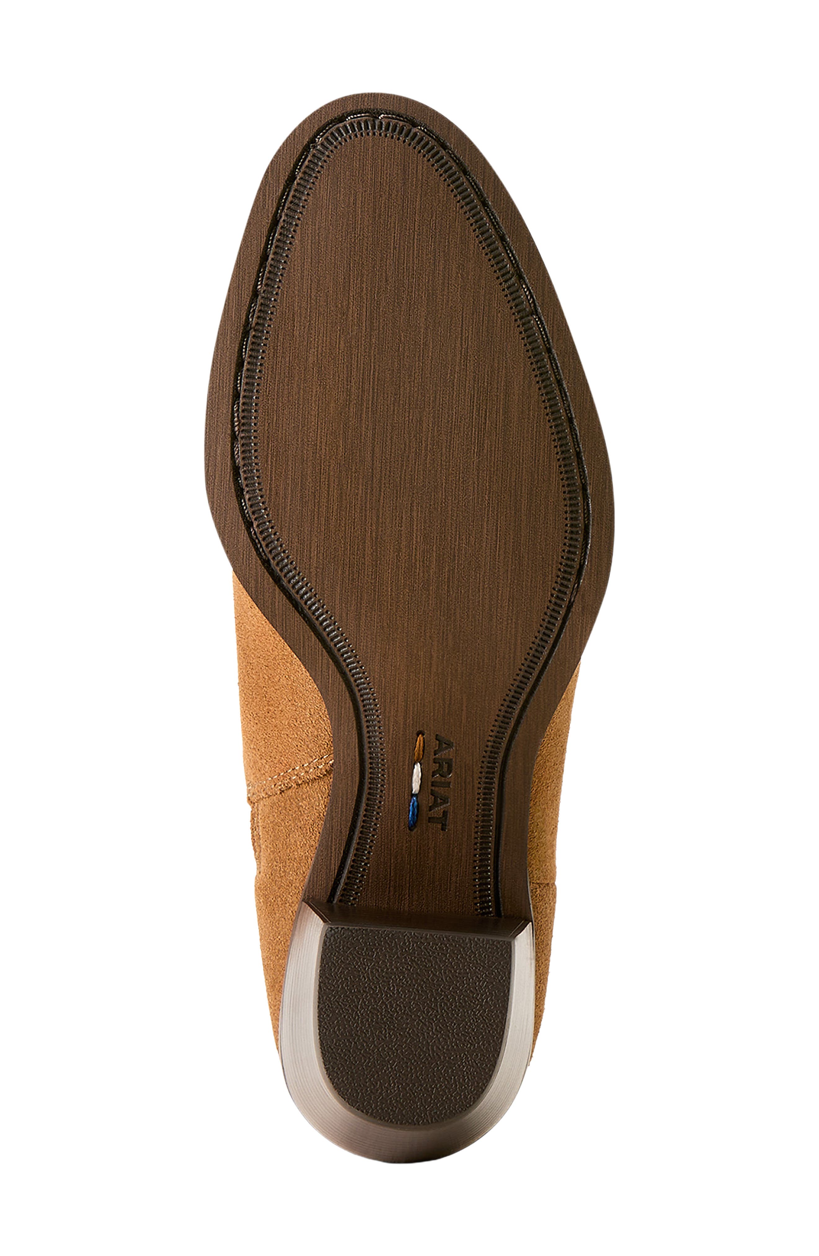 Addison Leather Western Boot, Alternate, color, CARAMEL SUEDE