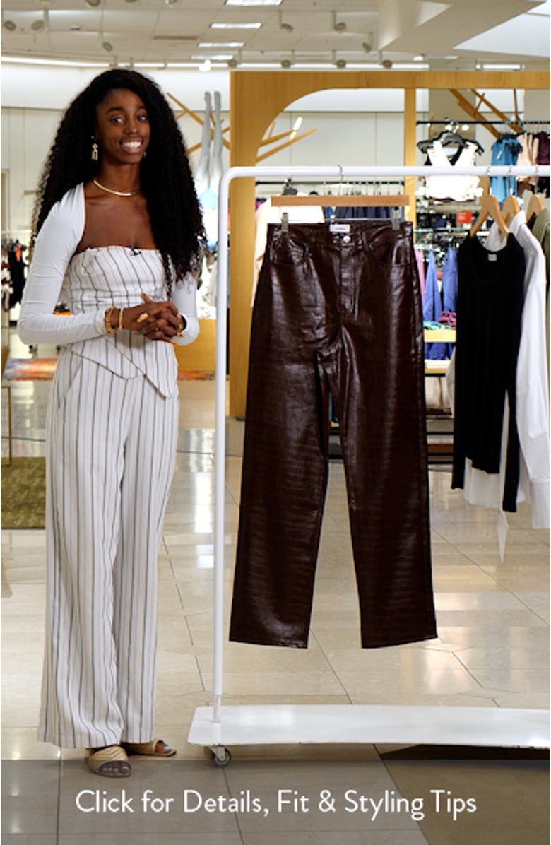 Cassie Embossed Faux Leather Flare Pants, sales video thumbnail