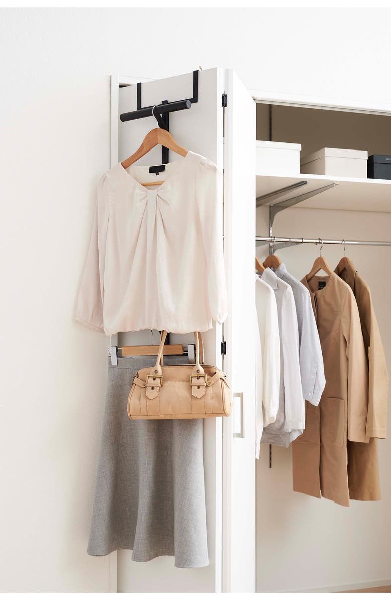 Yamazaki Over the Door Backpack Hanger, Alternate, color, Black