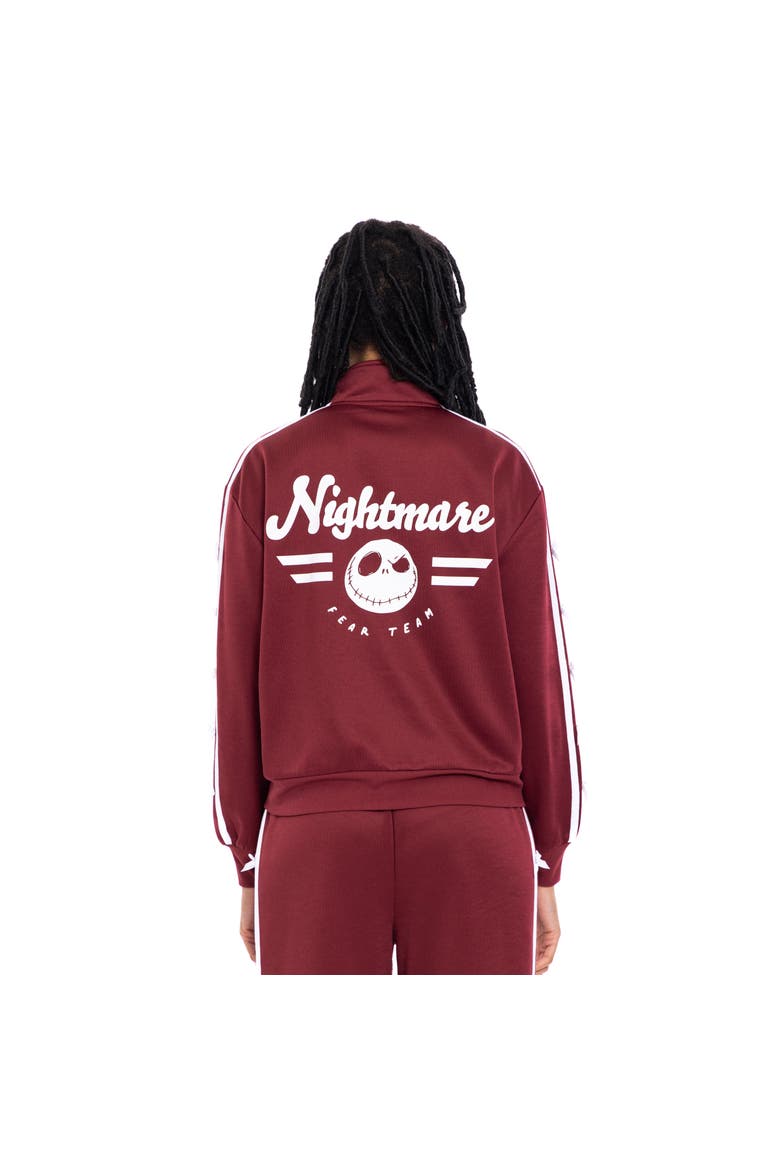 Nightmare Before Christmas Jack Skellington Athletic Zip-Up Track Jacket, Alternate, color, Wine Jack Skellington