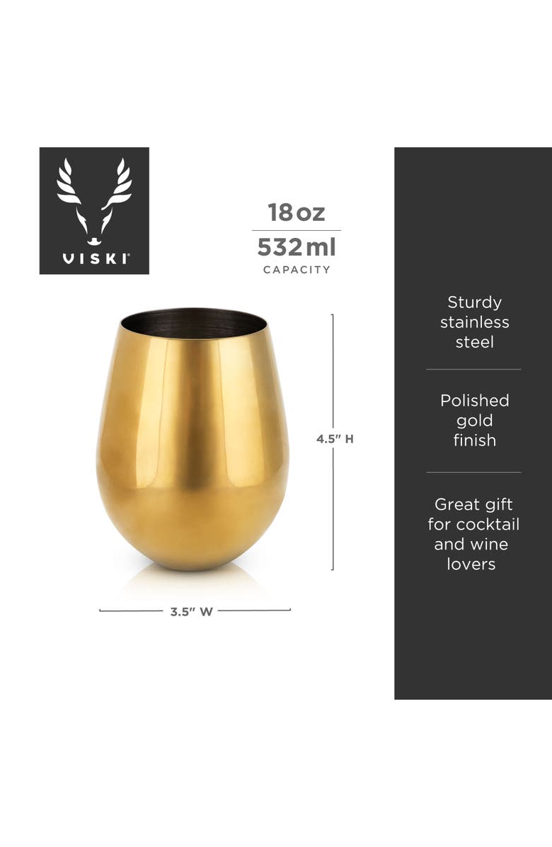 Viski Stemless Wine Glasses Set of 2, Alternate, color,