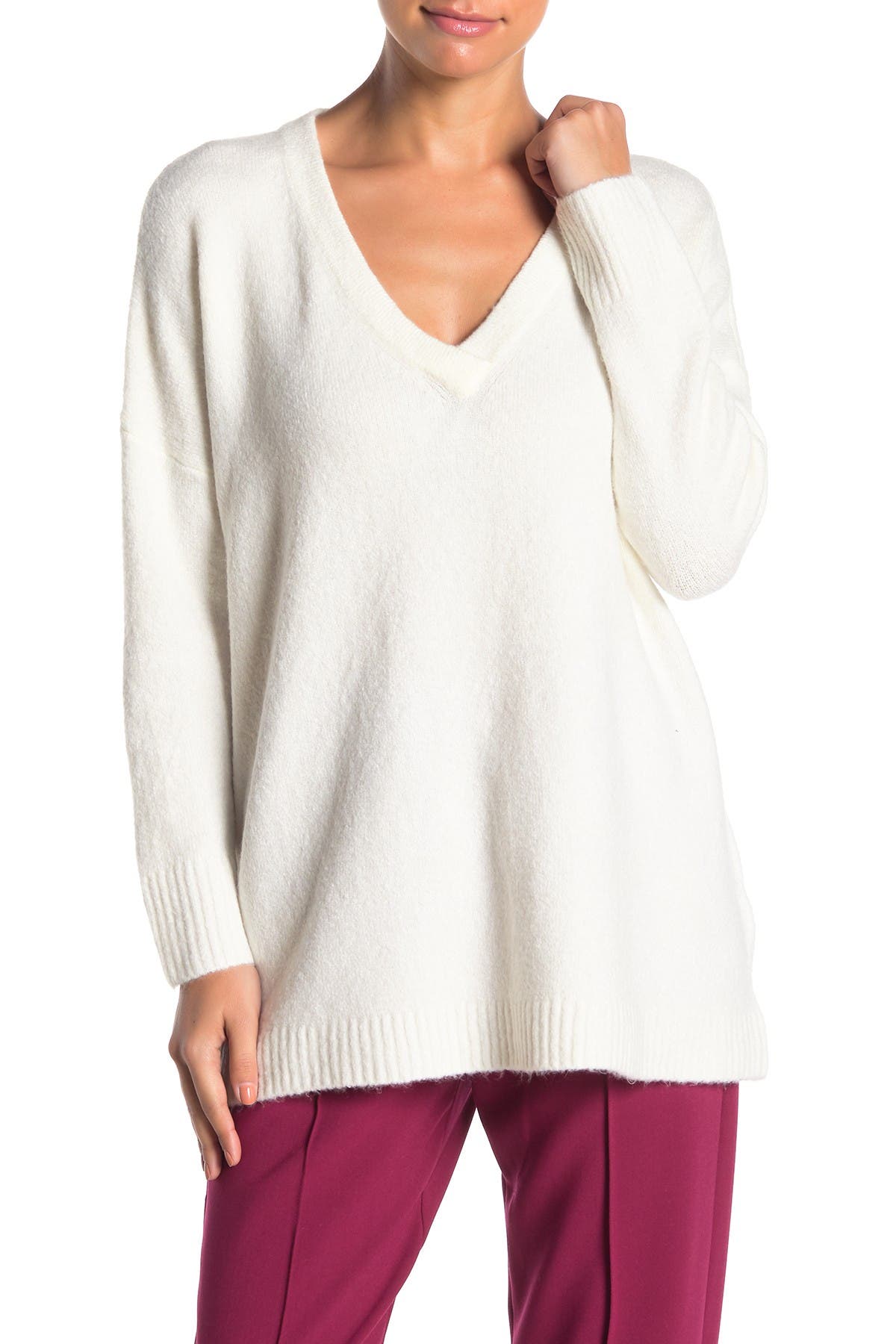 French Connection Flossy V-Neck Knit Sweater (Women) | Nordstromrack