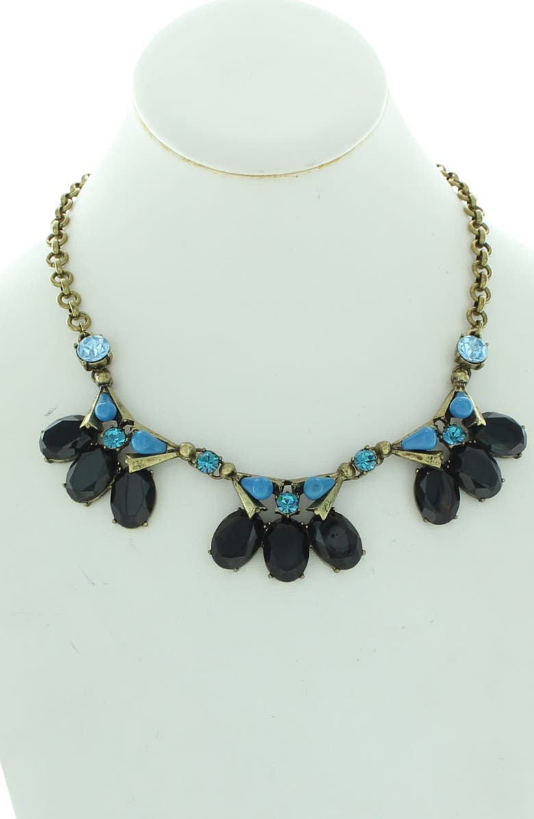 OLIVIA WELLES Emma Cluster Bib Necklace, Alternate, color, Silver