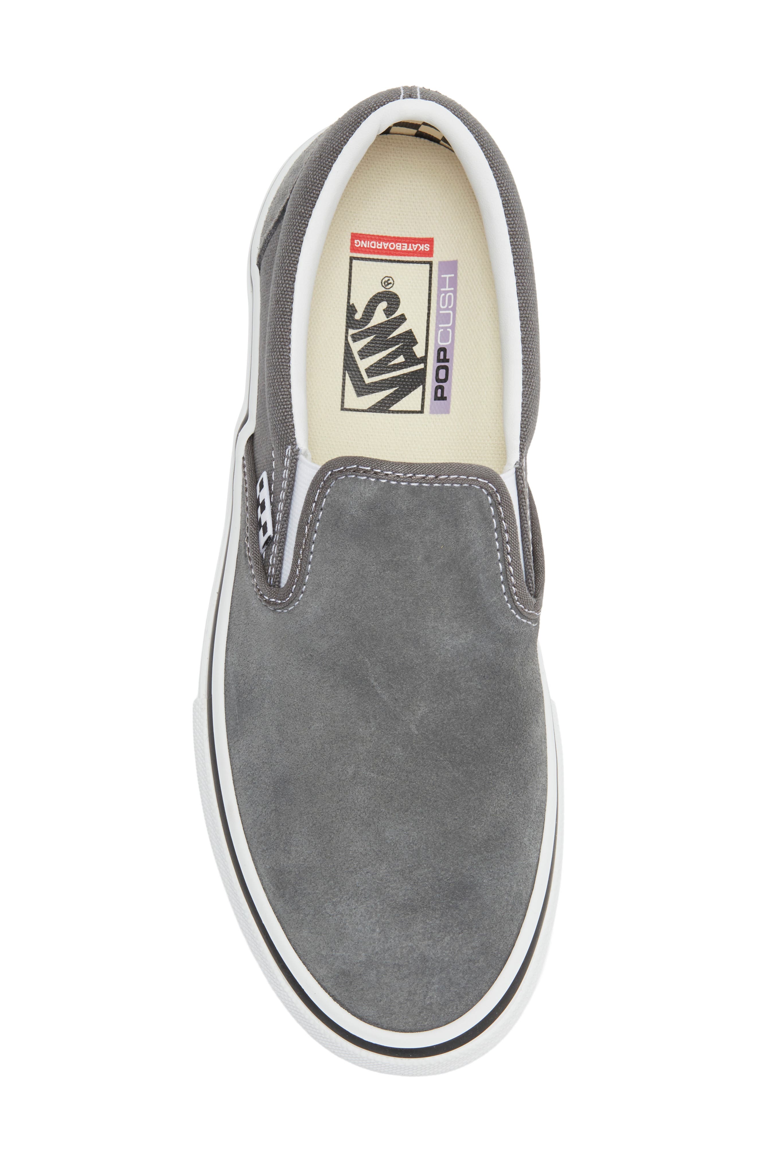 Skate Slip-On Sneaker, Alternate, color, PEWTER/WHITE