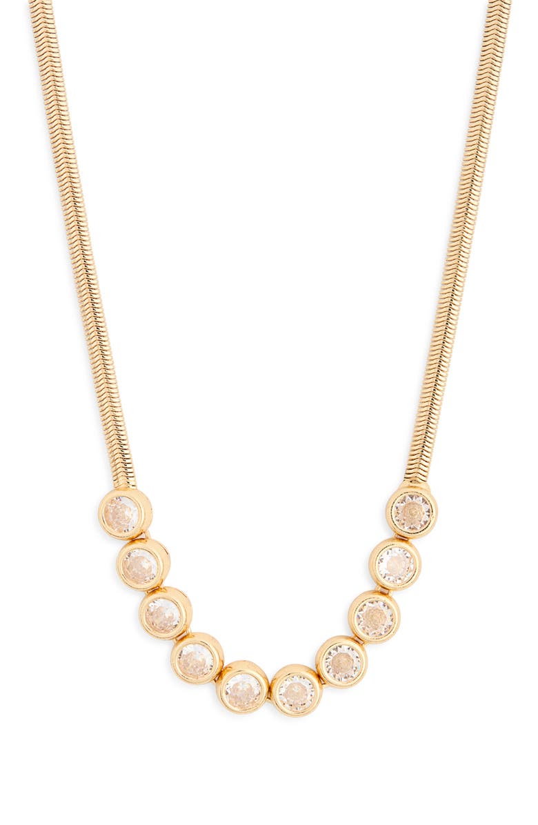 Ettika Crystal Choker Necklace, Alternate, color, Gold