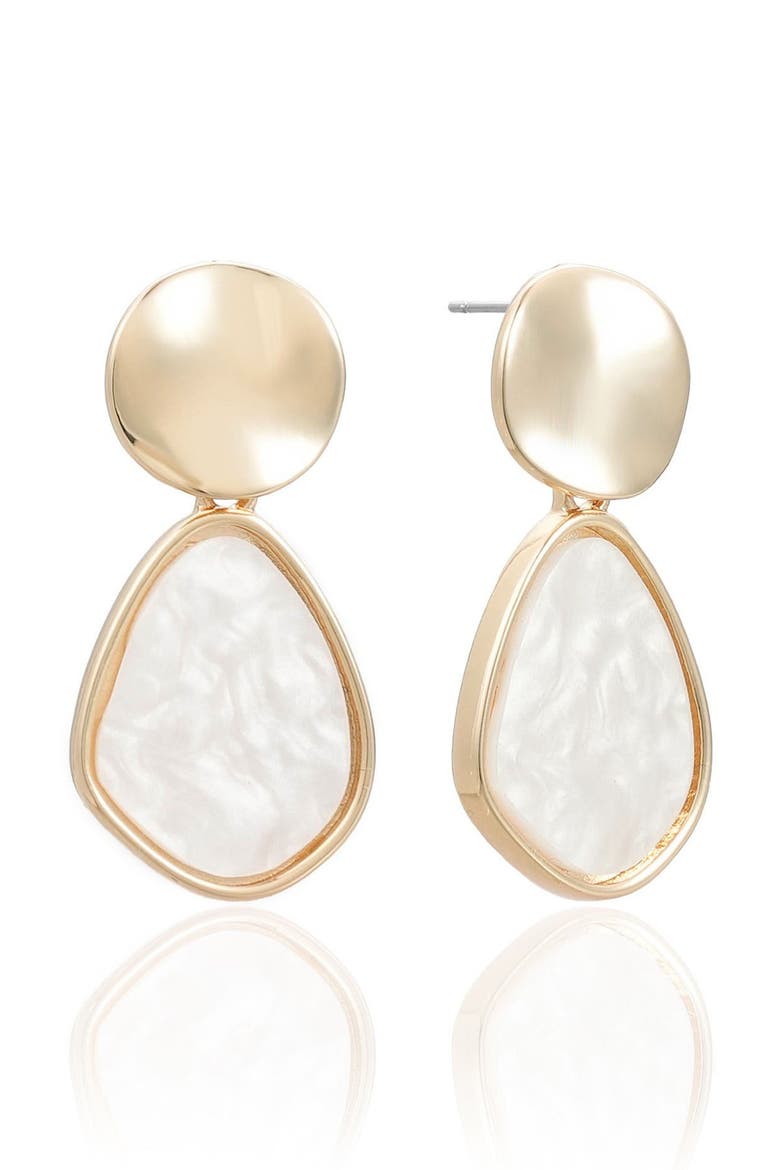 Pearl Secret Mother-of-Pearl Drop Earrings, Main, color, WHITE/ GOLD