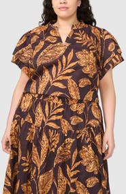 Halogen® Print Puff Sleeve Top