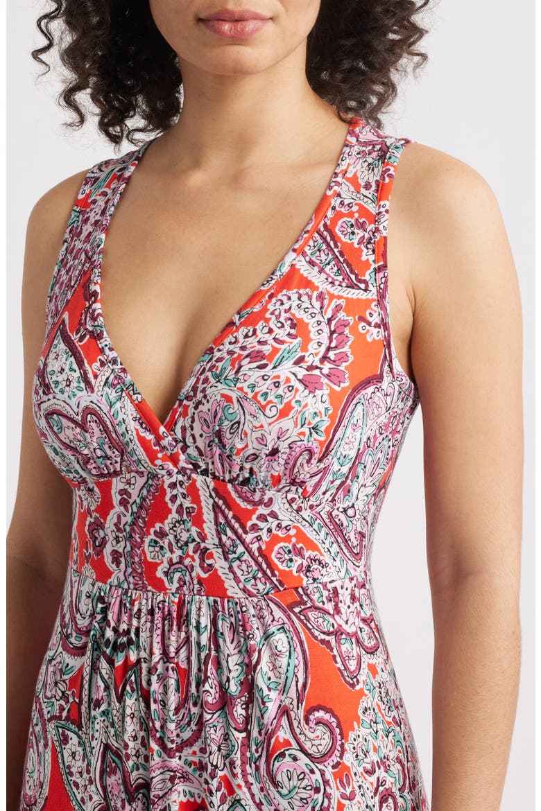 Sleeveless Jersey Maxi Dress, Alternate, color, ORANGE
