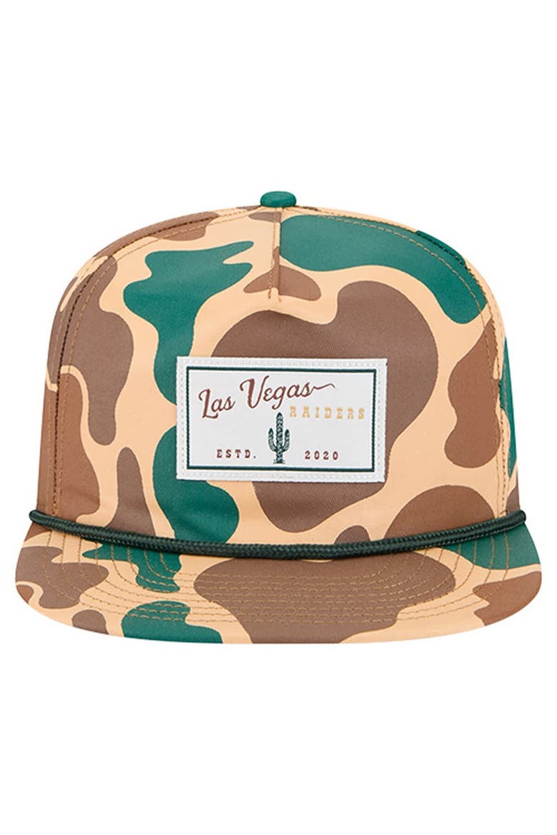 Men's New Era  Camo Las Vegas Raiders Duck Rope 19TWENTY Snapback Hat, Alternate, color, Camo