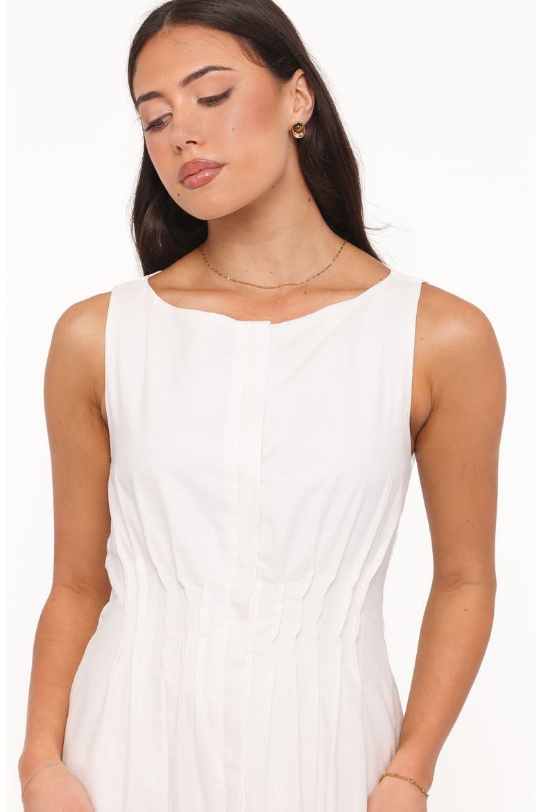Prunella Pintuck Sleeveless Maxi Dress, Alternate, color, WHITE