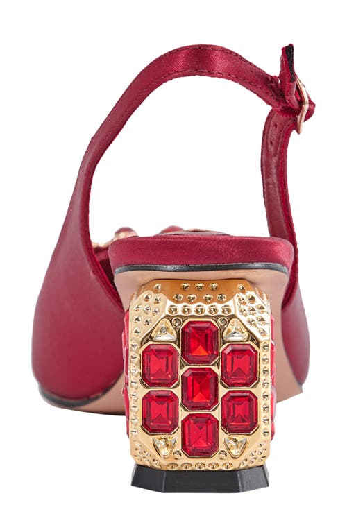 Lady Couture Precious Embellished Slingback Pump In Red
