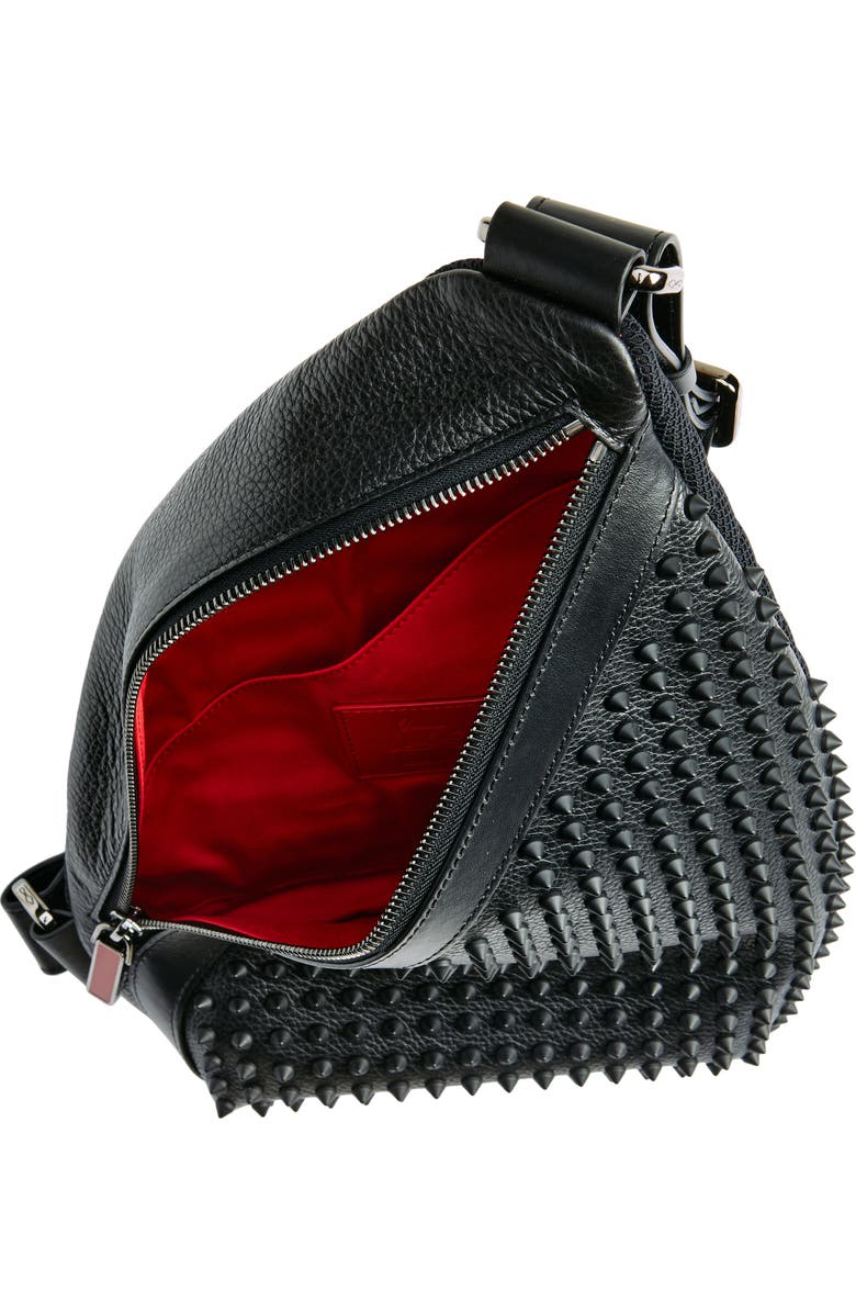 Christian Louboutin Funky Empire Spike Sling Bag, Alternate, color, Black