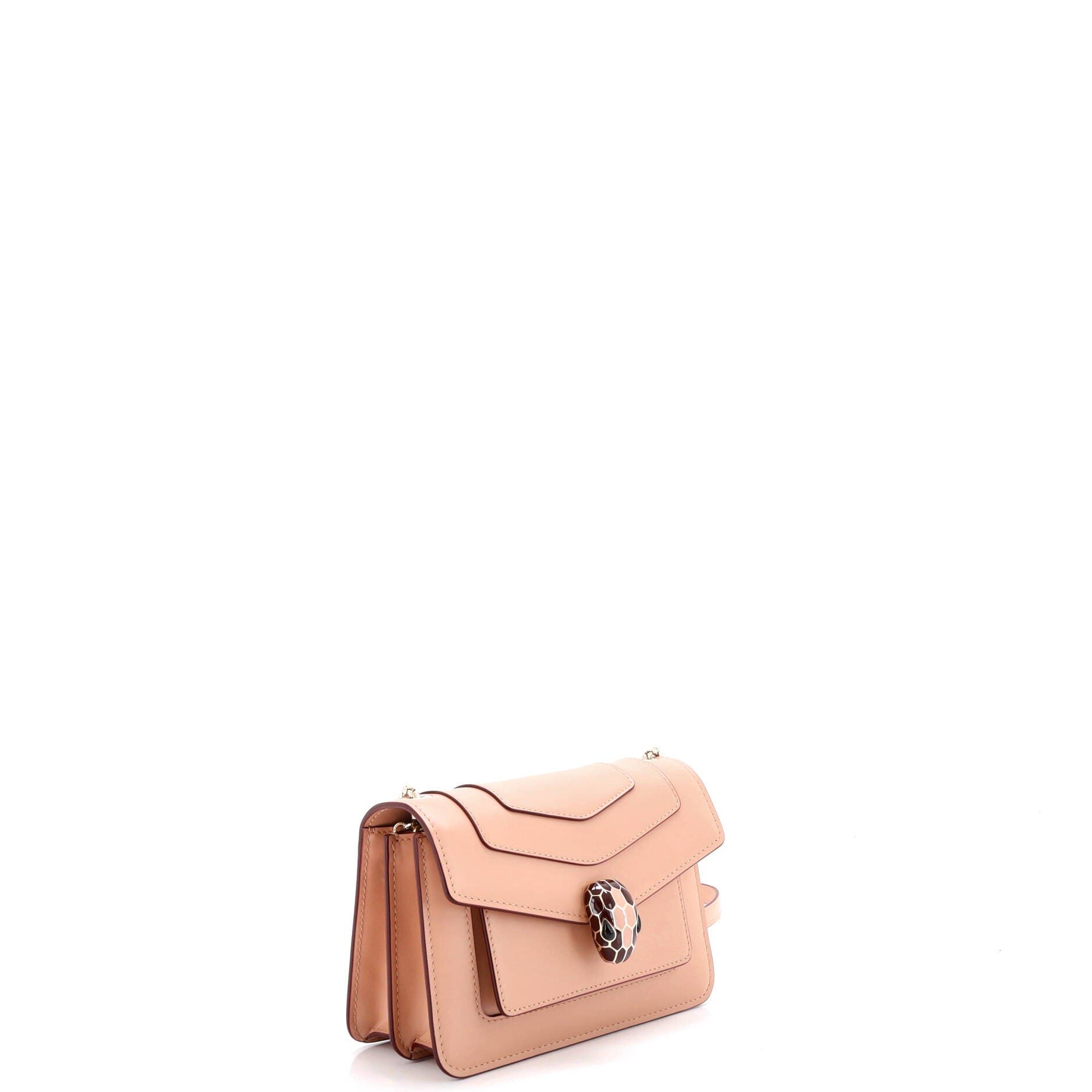 Serpenti Crossbody Bag Leather Small, Alternate, color, White