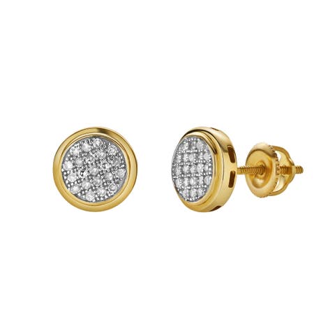 Isolde 10K Yellow Gold Cluster Diamond Unisex Earrings - 0.15 Cts