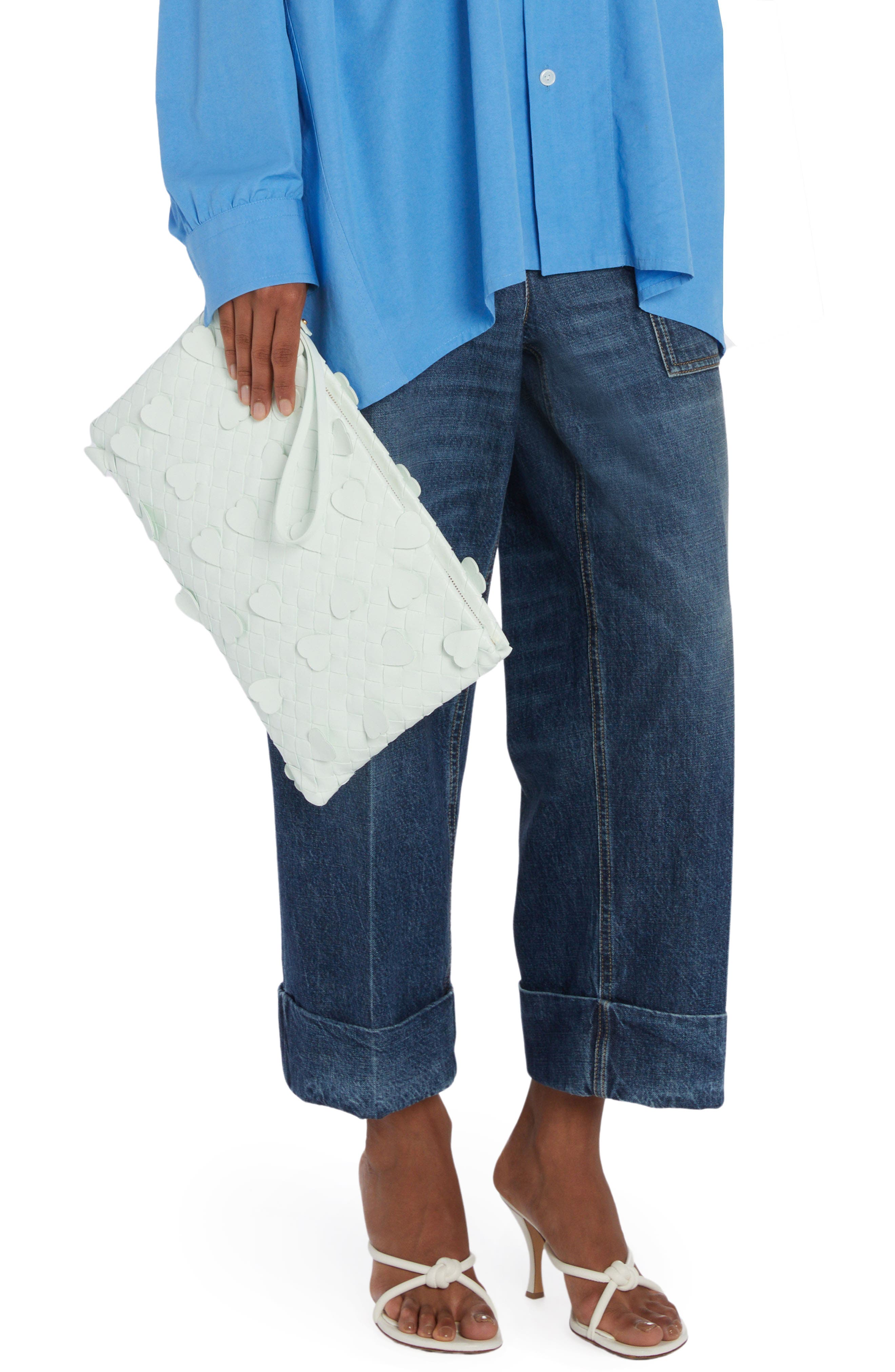 Bottega Veneta Intrecciato Hearts Lambskin Clutch, Alternate, color, 