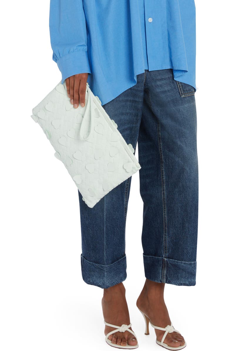 Bottega Veneta Intrecciato Hearts Lambskin Clutch, Alternate, color,