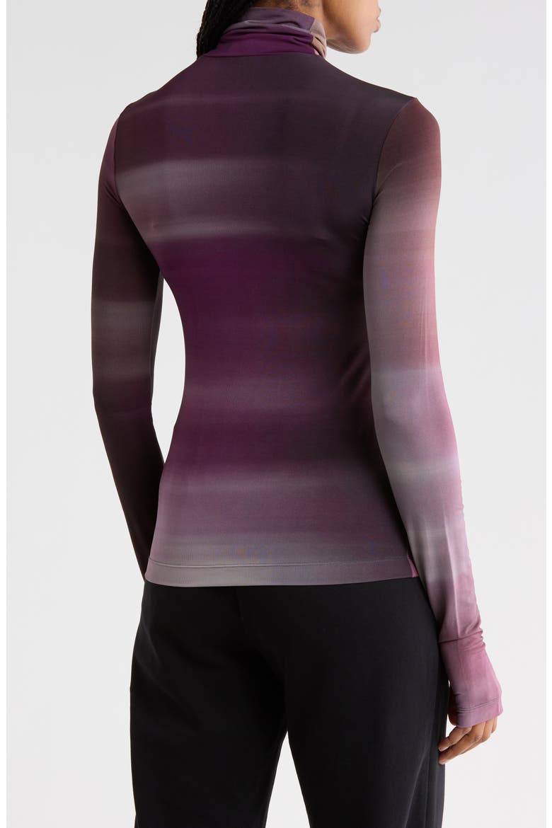 Ombré Mesh Turtleneck Top, Alternate, color, PURPLE MULTI
