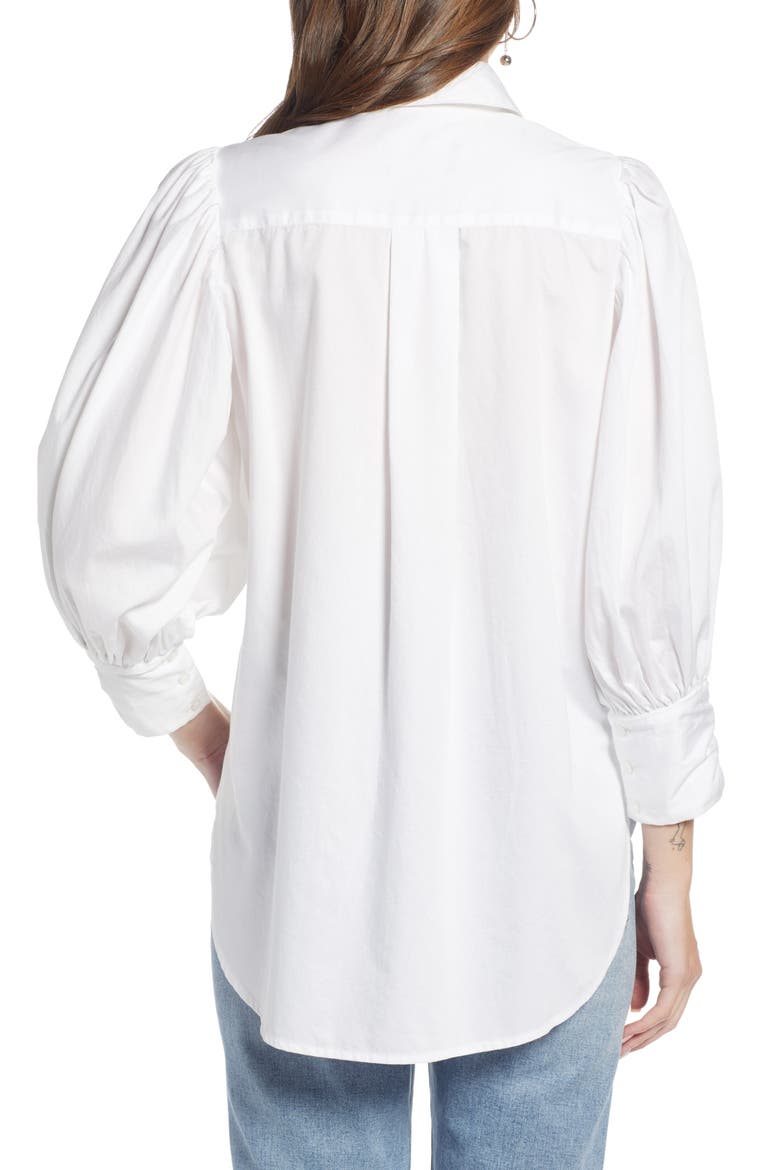 Full Sleeve Button Through Shirt (Nordstrom Exclusive), Alternate, color, WHITE