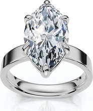 Bliss Diamond Certified 2Ct Marquise Cut Flat Cigar Band Engagement Ring 14k Gold Lab Grown