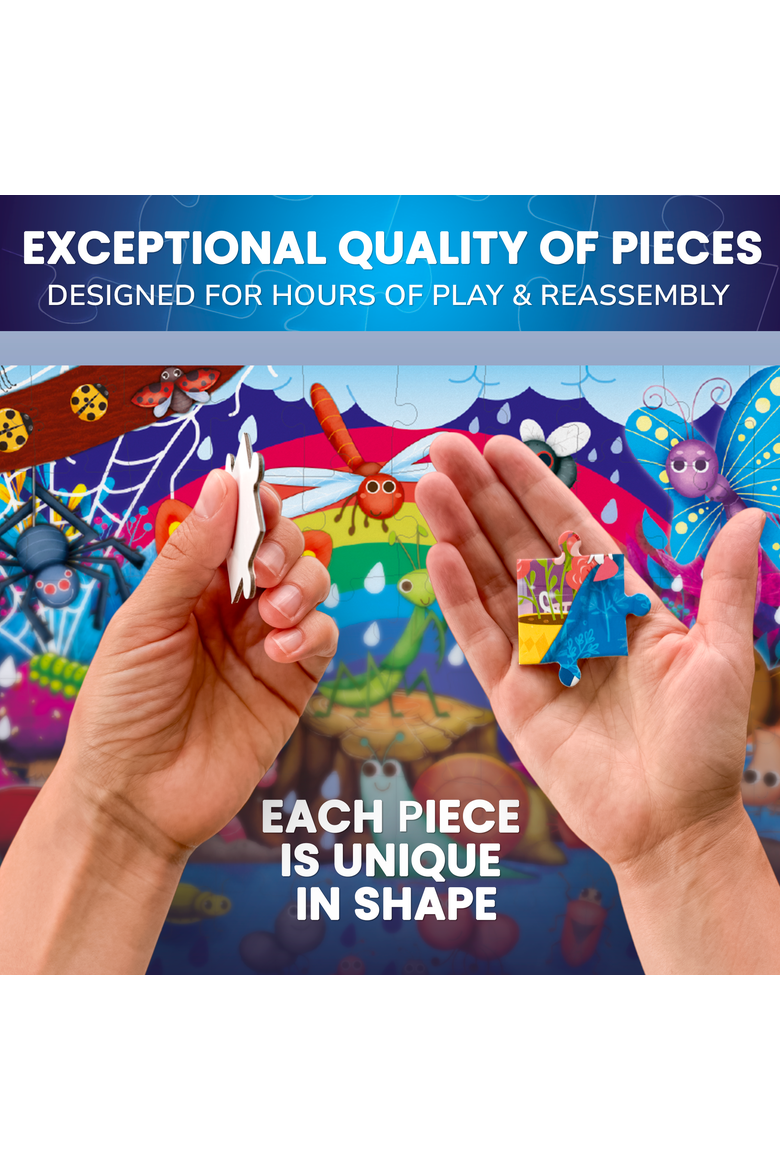 4-Pack 60-Piece Glow-in-the-Dark Kids Jigsaw Puzzles - Fantasy Themes, Alternate, color, 4x60Bugs