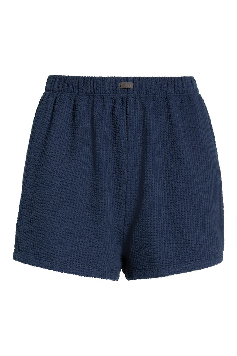 Stretch Organic Cotton Seersucker Lounge Shorts, Alternate, color, DEEP BLUE