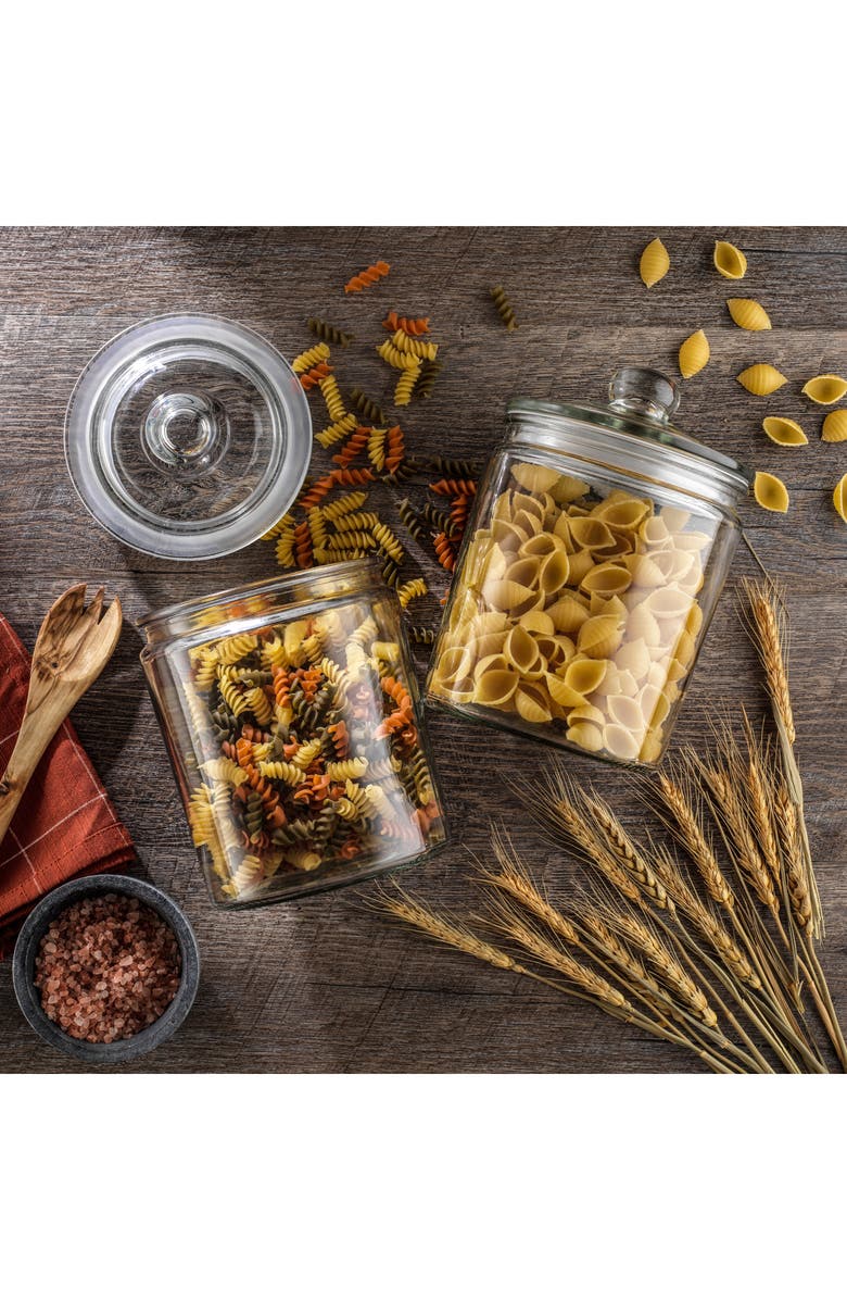 JoyJolt Round Glass Cookie Jar, Alternate, color, Clear