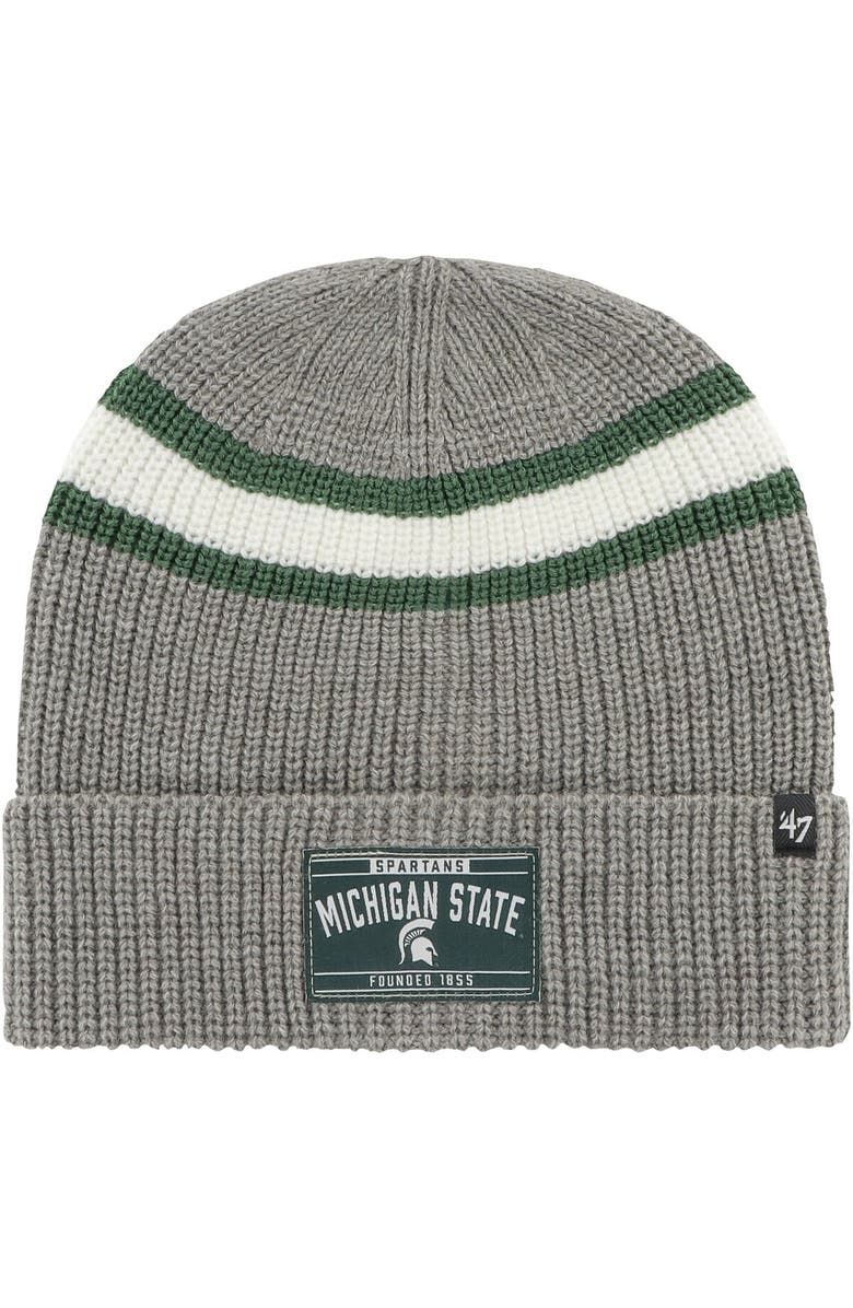 '47 Men's '47 Charcoal Michigan State Spartans Penobscot Cuffed Knit Hat, Main, color, 