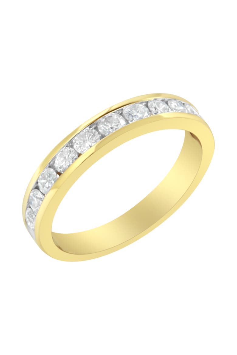 IGI Certified 18K Yellow Gold 1.0 ctw Channel Set Round-Cut Diamond 11 Stone Anniversary/Wedding Band Ring, Alternate, color, Yellow Gold