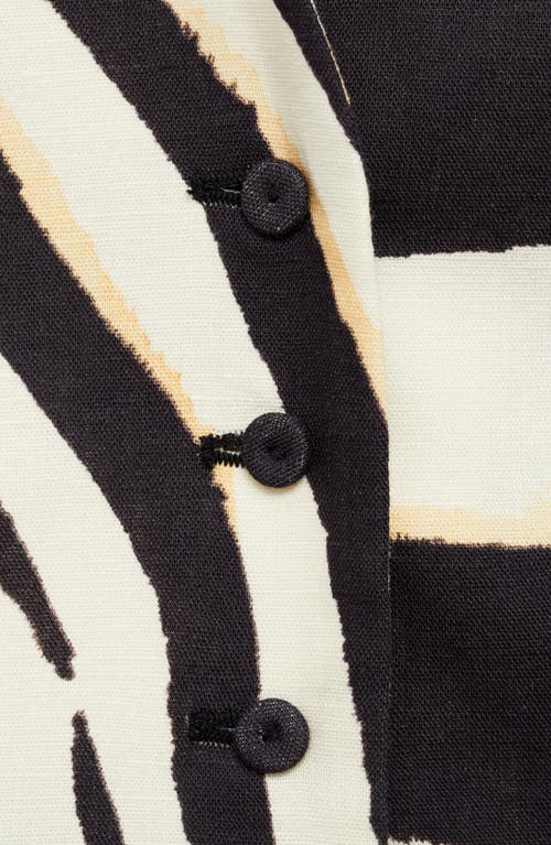 Mango Zebra Stripe Halter Vest In Beige