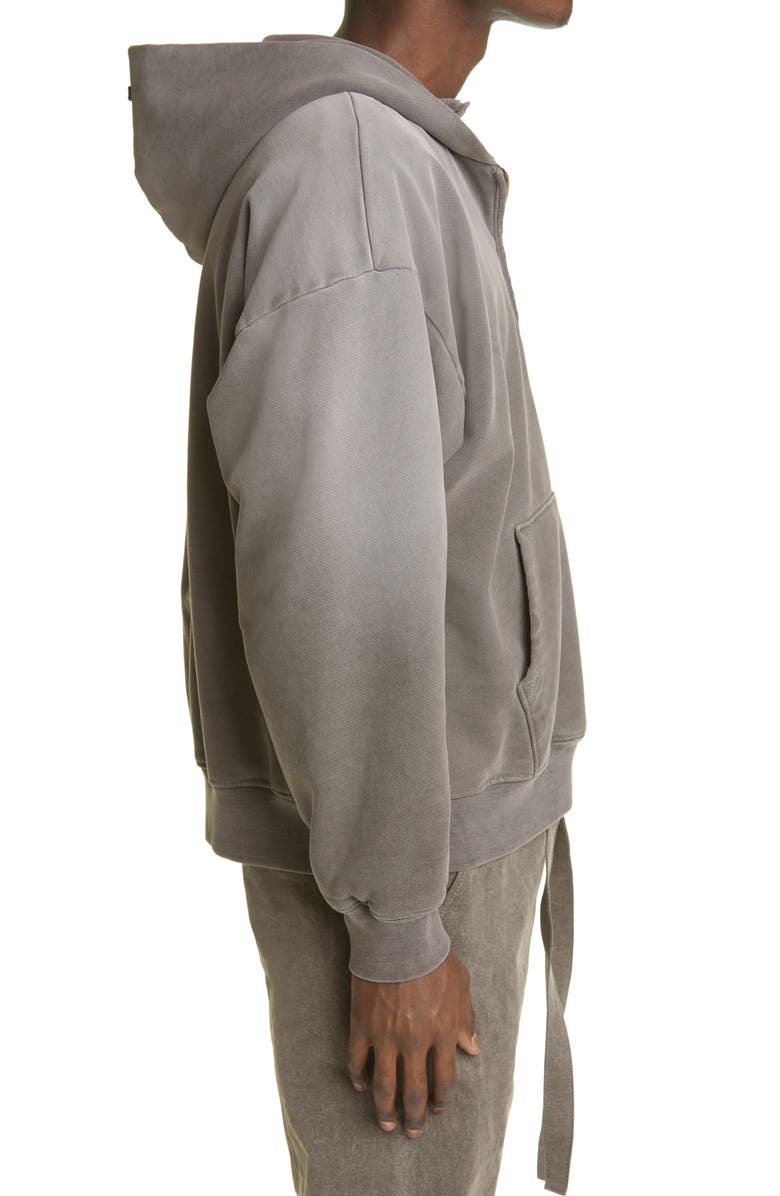 Fear of God Logo Quarter Zip Cotton Hoodie, Alternate, color, 