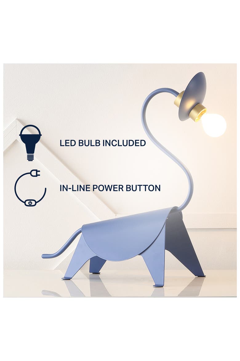 Bradley Modern Industrial Iron Brachiosaurus LED Kids' Lamp, Alternate, color, Blue