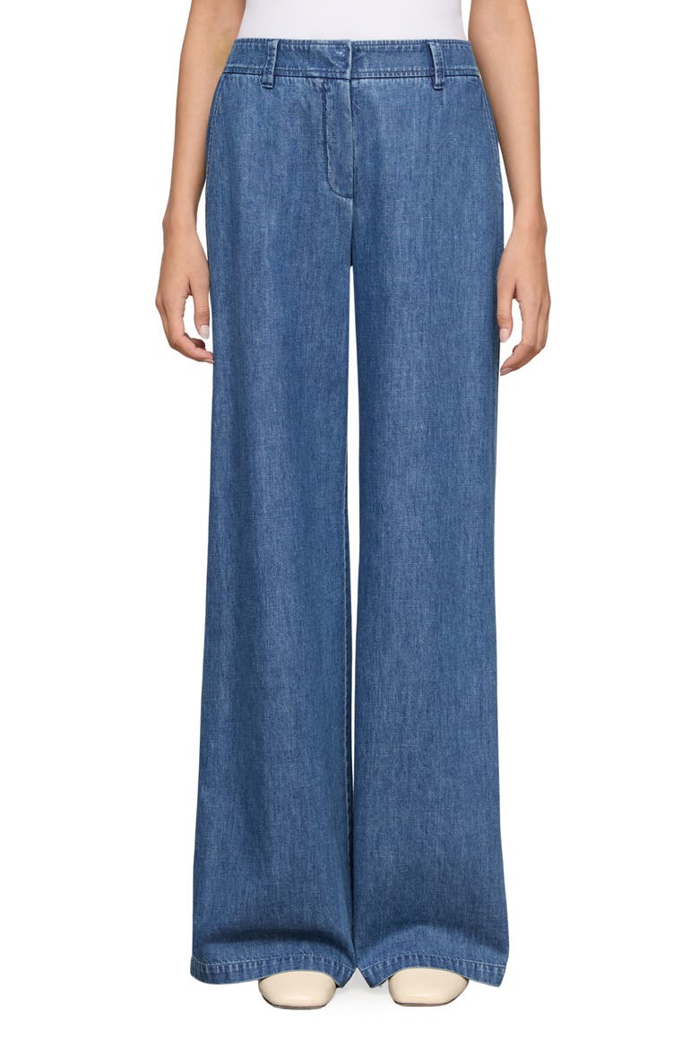 Charles Wide Leg Chambray Pants, Main, color, FADED SKYLINE