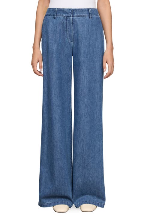 Charles Wide Leg Chambray Pants