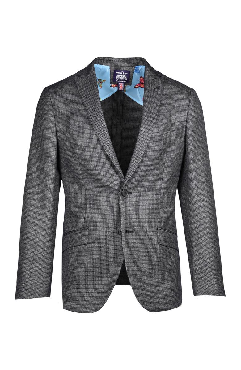 SAVILE ROW CO Charcoal Basketweave Two Button Notch Lapel Suit Separate Blazer, Main, color, 