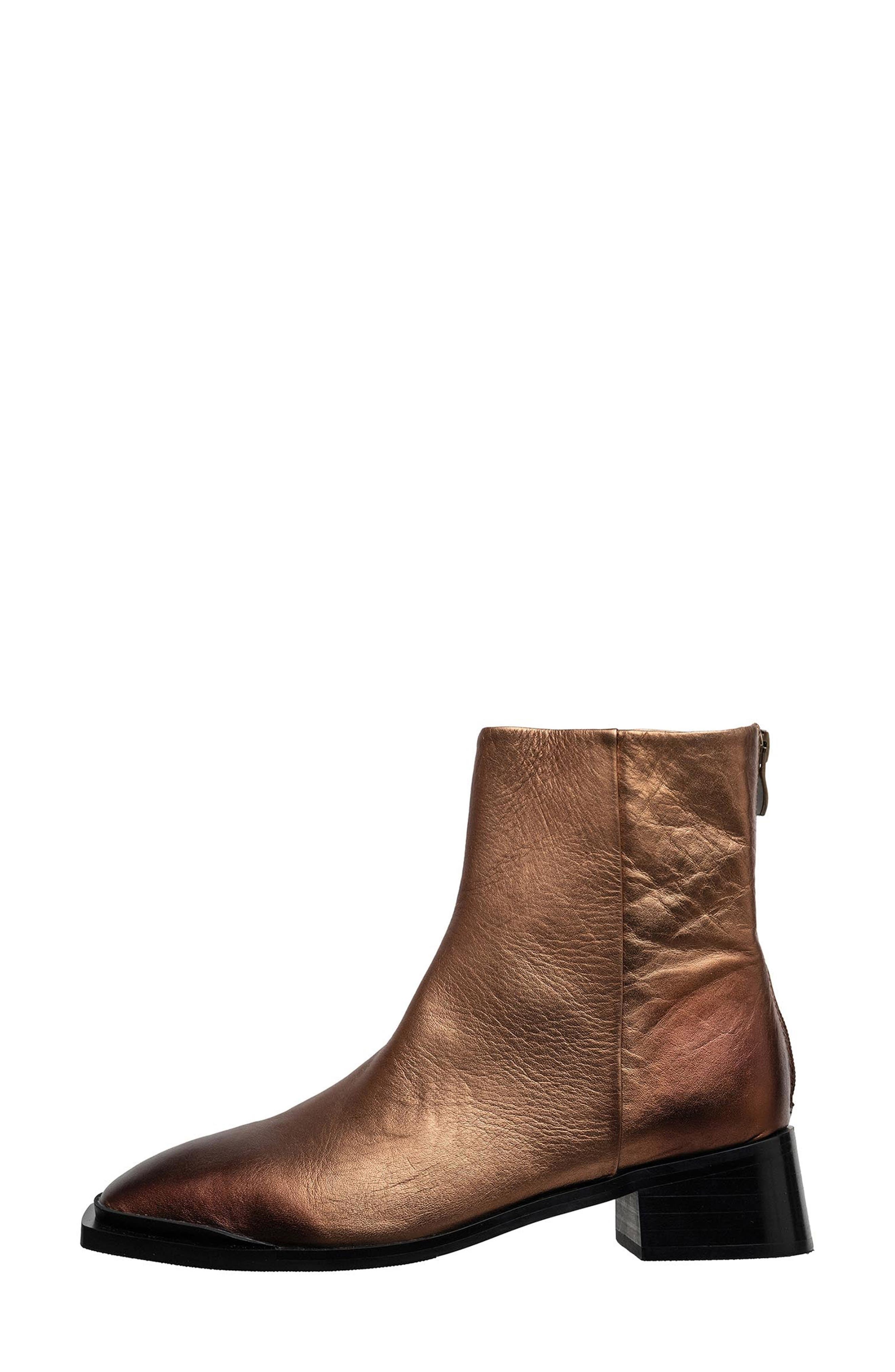 ANTELOPE Haisley Metallic Ankle Bootie, Alternate, color, Bronze