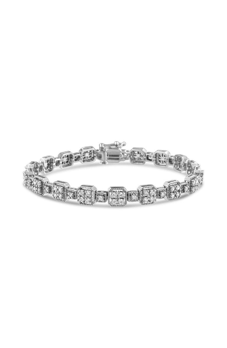 Haus of Brilliance 10K White Gold 2.0 Cttw Diamond Square Link Bracelet, Main, color, White