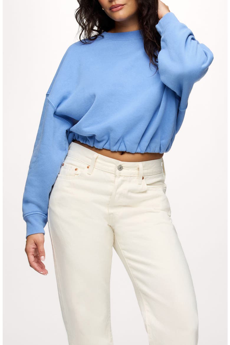 Cinch Waist Fleece Sweatshirt, Main, color, HARBOR